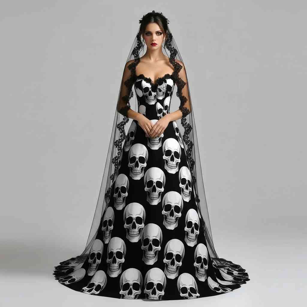 Why Skull Adorned Wedding Dresses Are a Symbol of Rebellious Love