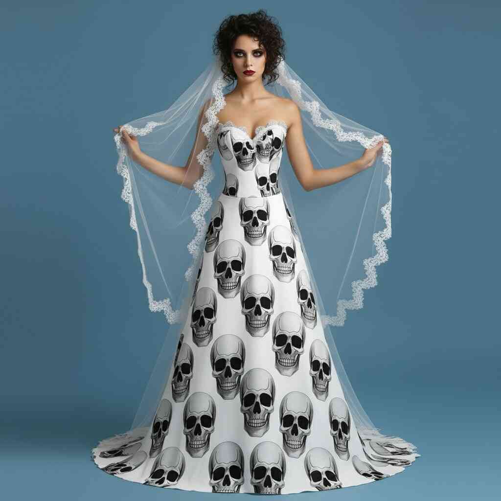 Why Skull Adorned Wedding Dresses Are a Symbol of Rebellious Love
