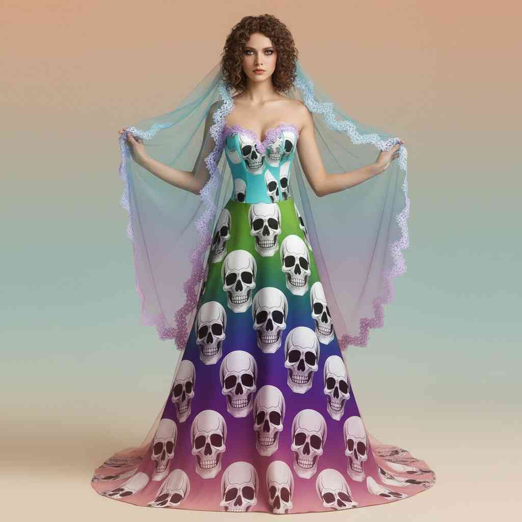 Why Skull-Adorned Wedding Dresses Are a Symbol of Rebellious Love -  Inspiring Designs